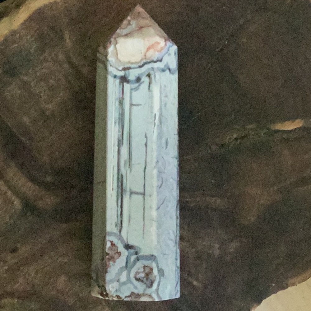 Blue Flower Agate Tower